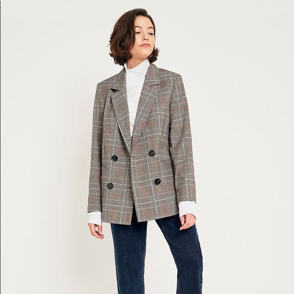 Urban Outfitters Jackets & Blazers - red checked double breasted blazer